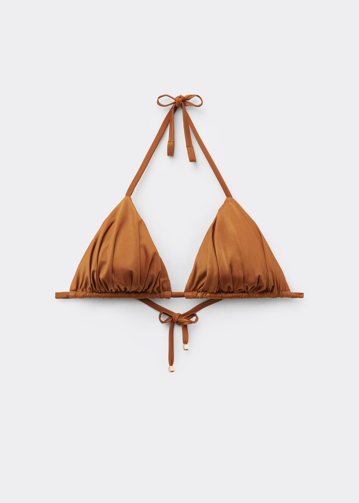 Removable Padding Triangle Bikini Top Shiny Satin