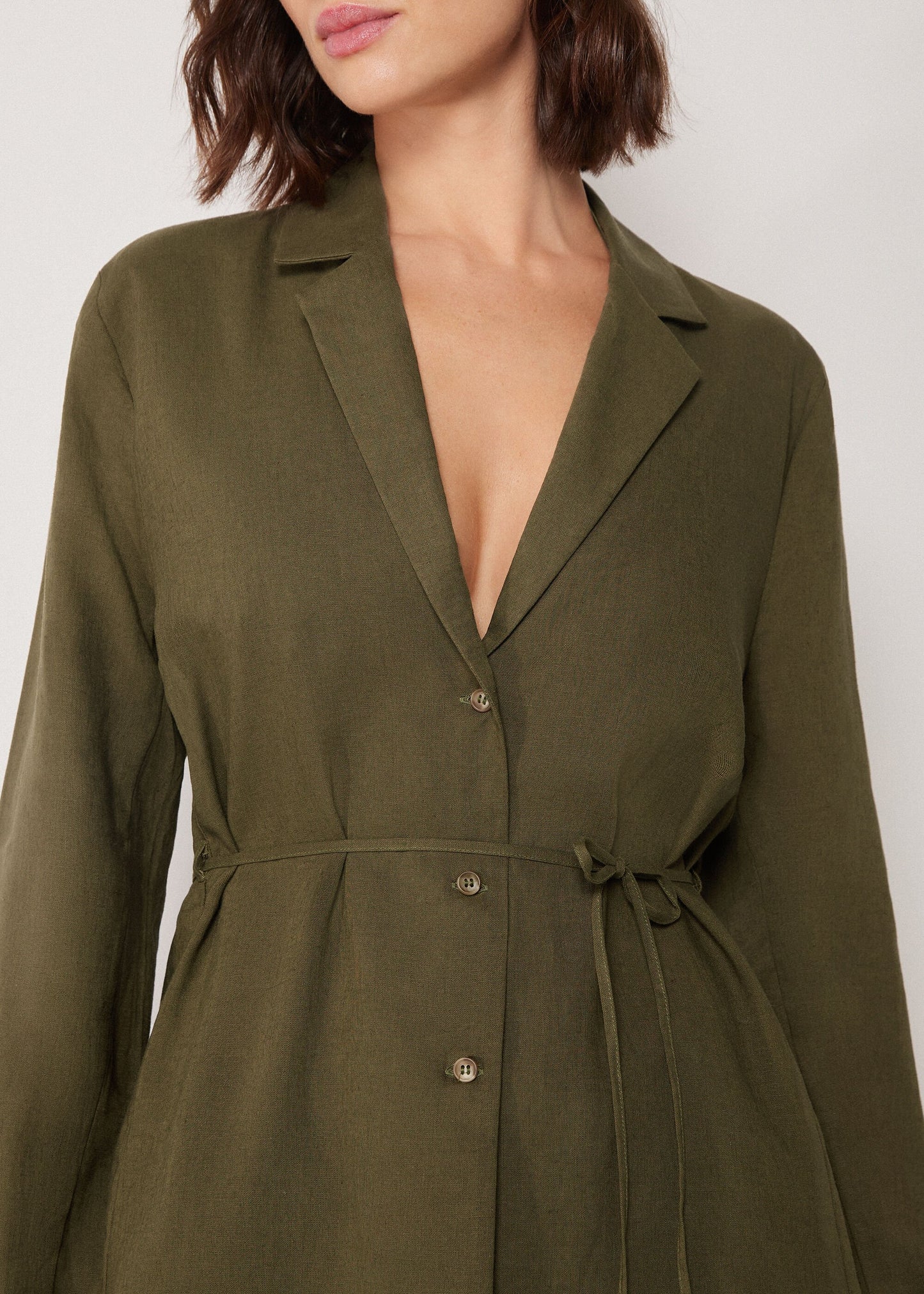 Loose fit jacket with linen