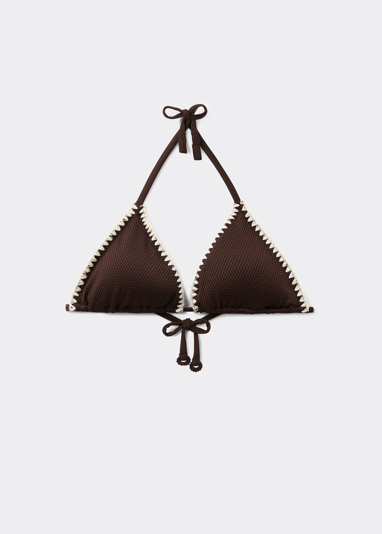 Triangle Bikini Top Bicolor Embroidery
