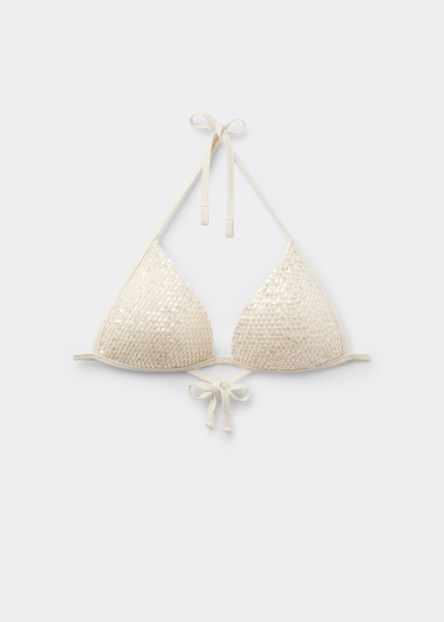 Padded Triangle Bikini Top Sequin Net