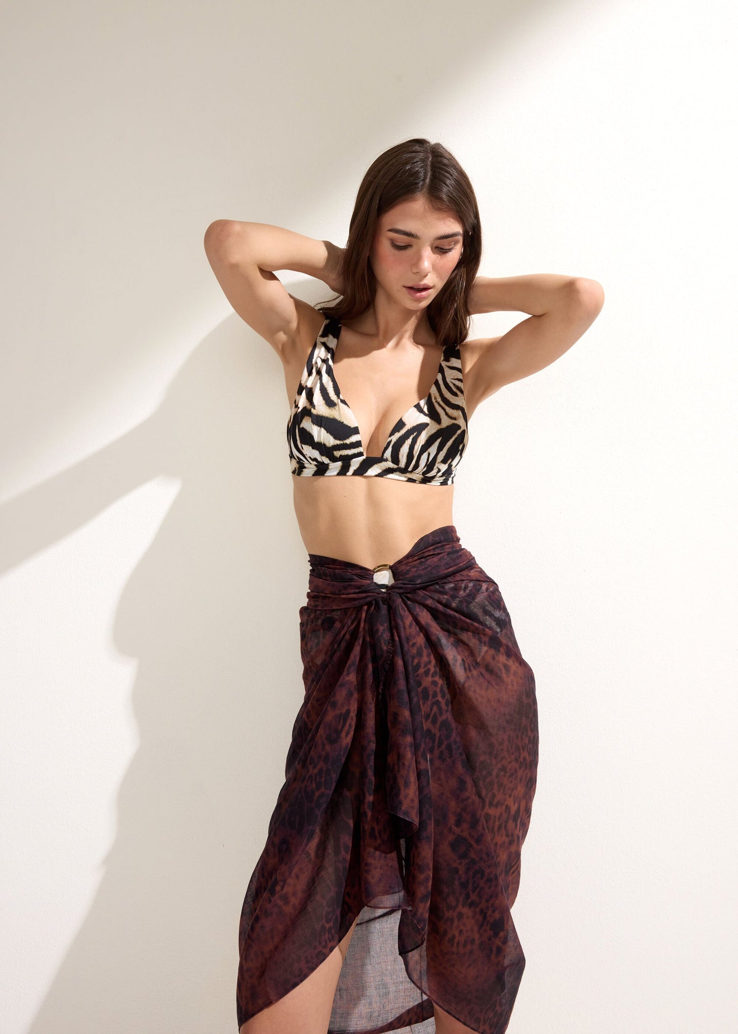 Padded Triangle Bikini Top Savannah Zebra