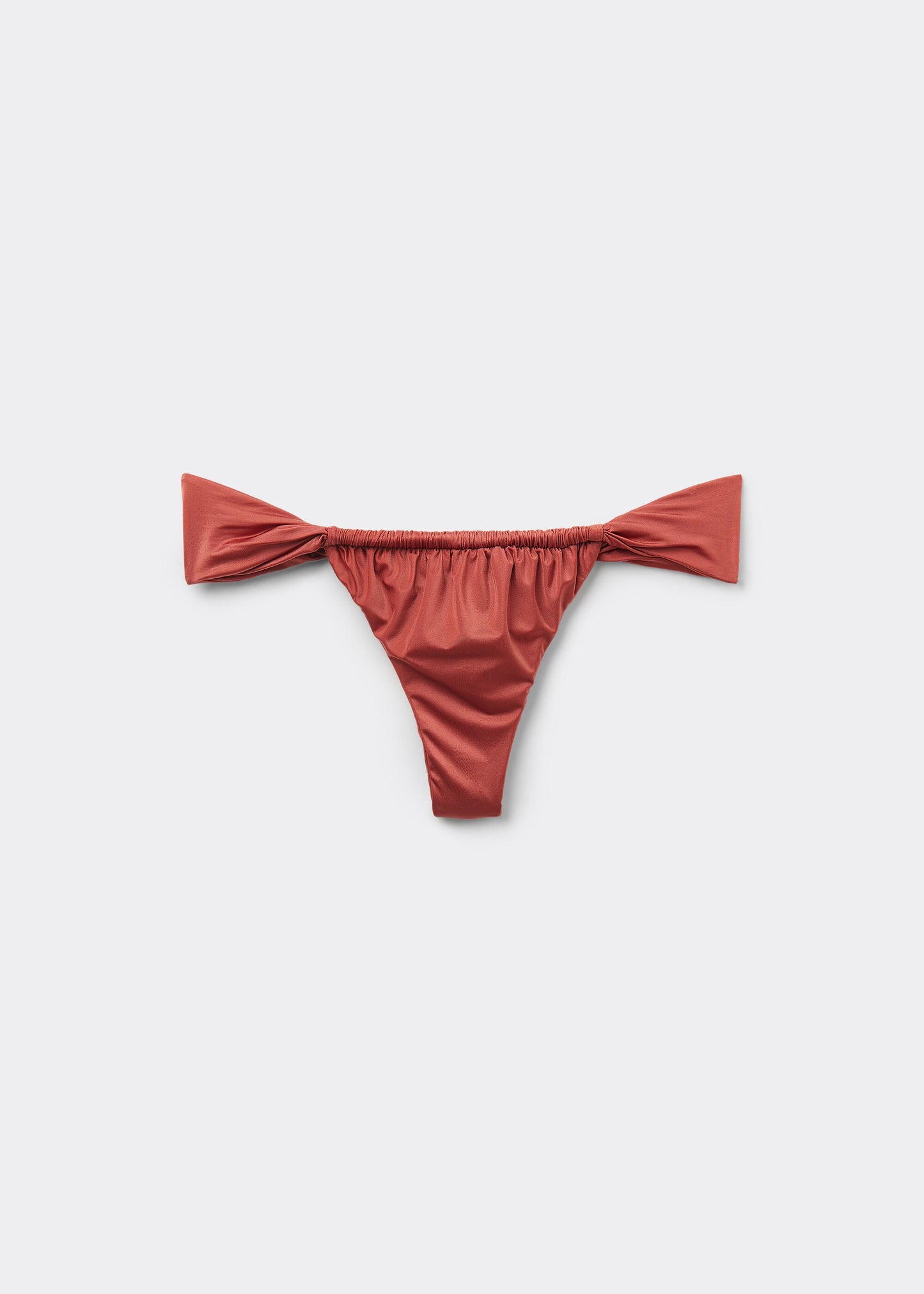 Narrow Tie Brazilian Bikini Bottoms Shiny Satin