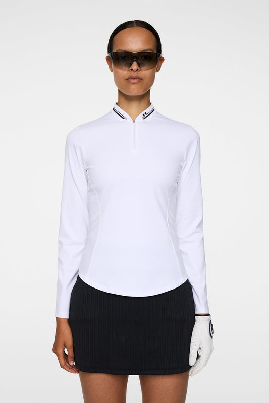 Harper Quarter Zip Mid Layer / White
