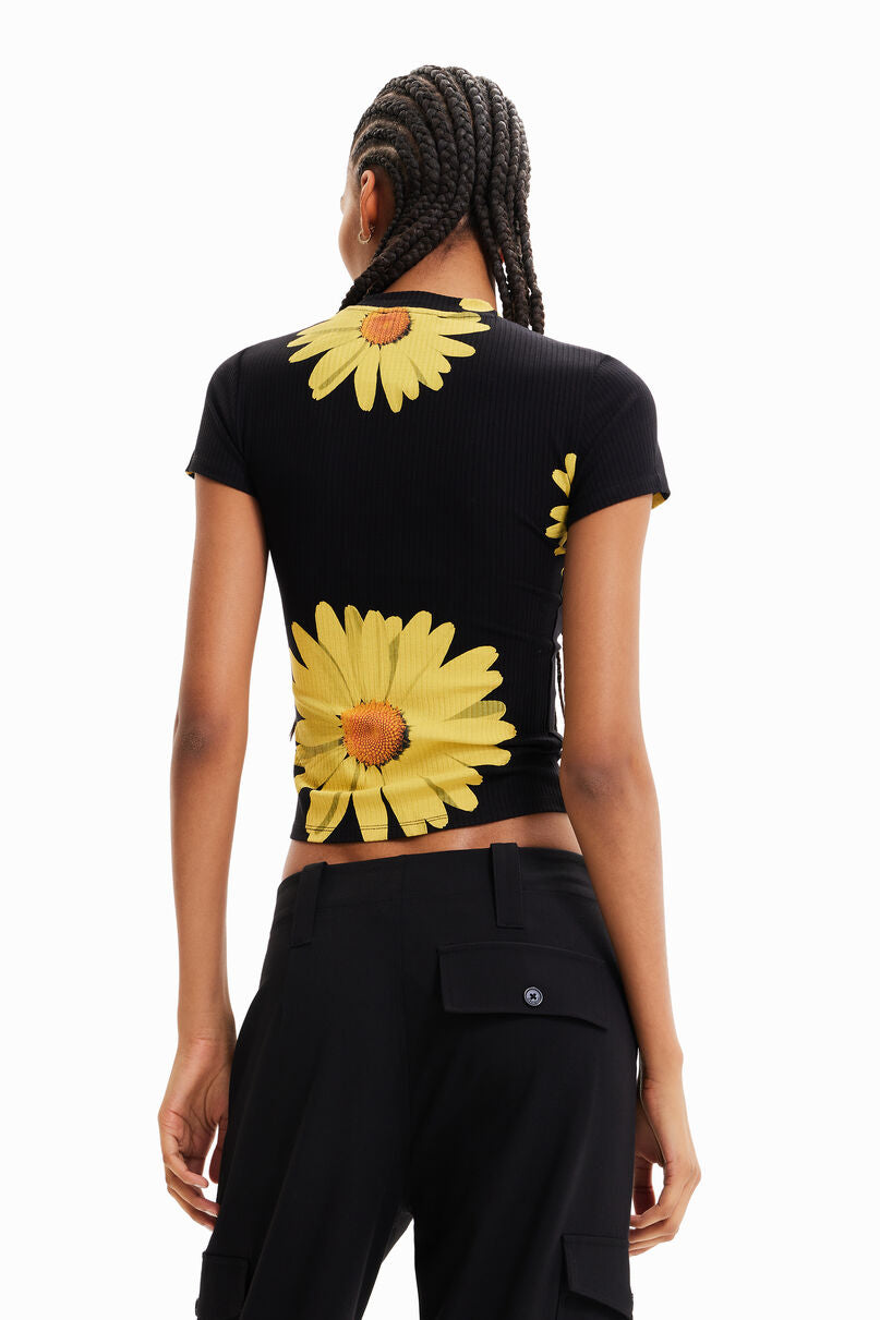 Ribbed daisy T-shirt