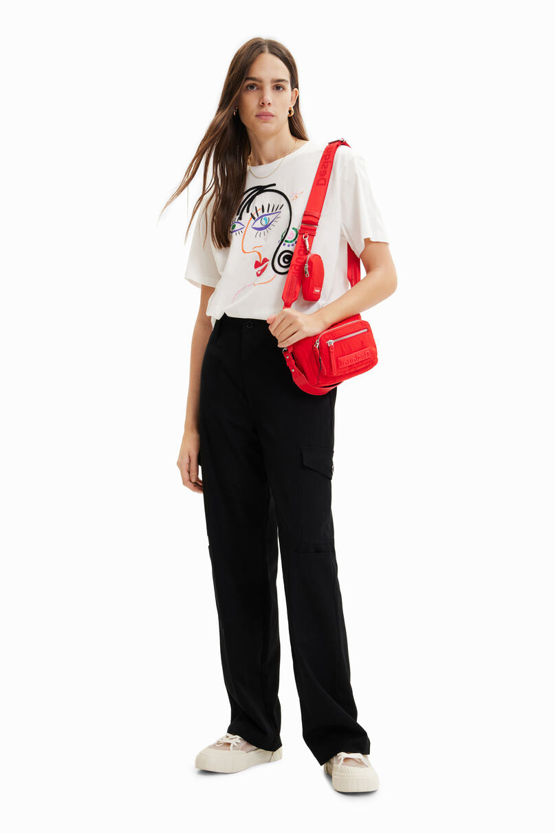 Short-sleeve face T-shirt