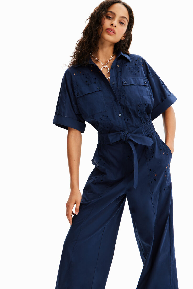 Swiss embroidery boilersuit