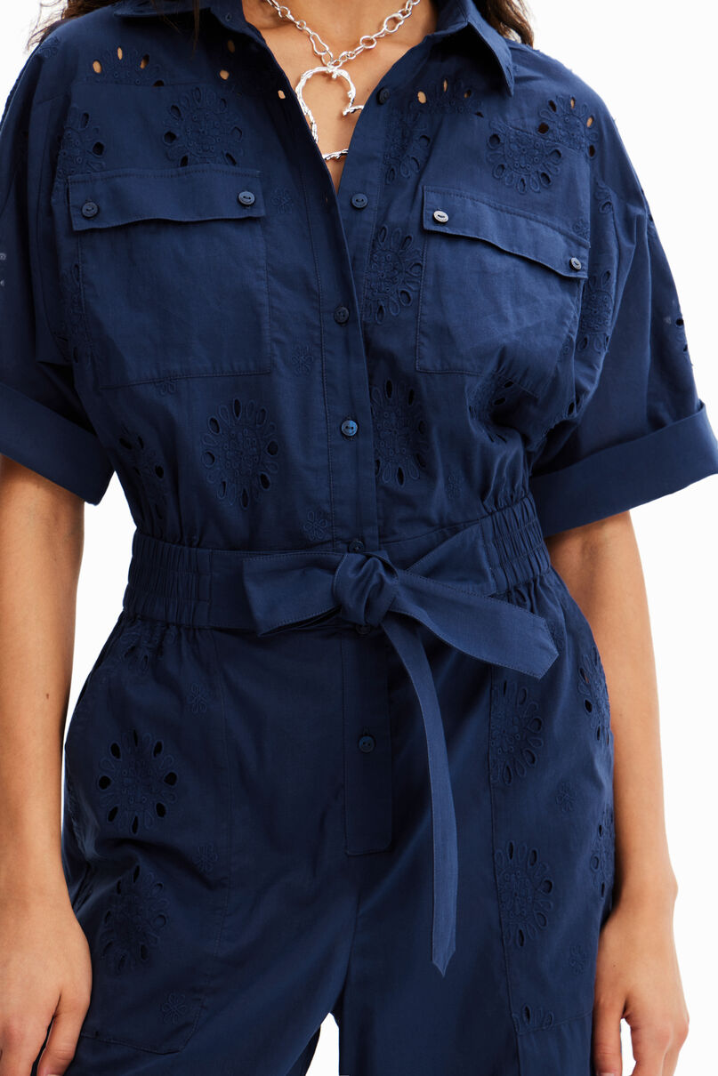 Swiss embroidery boilersuit