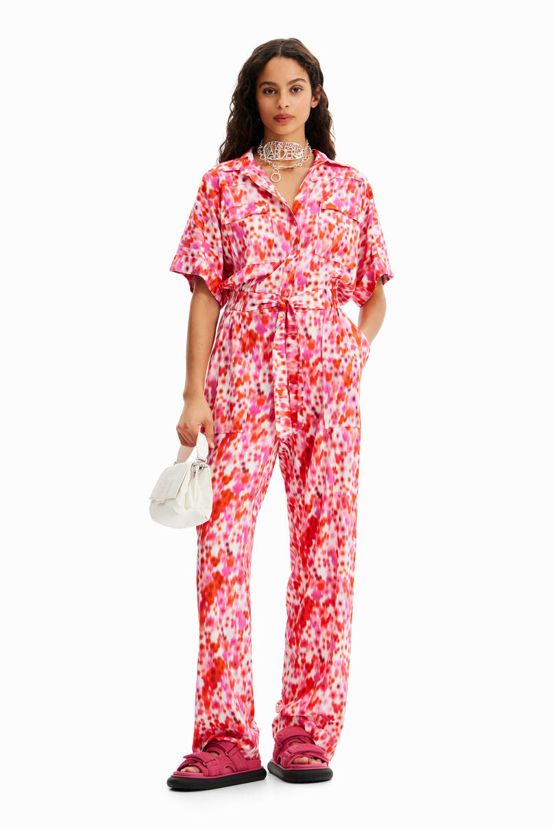 Floral boiler suit
