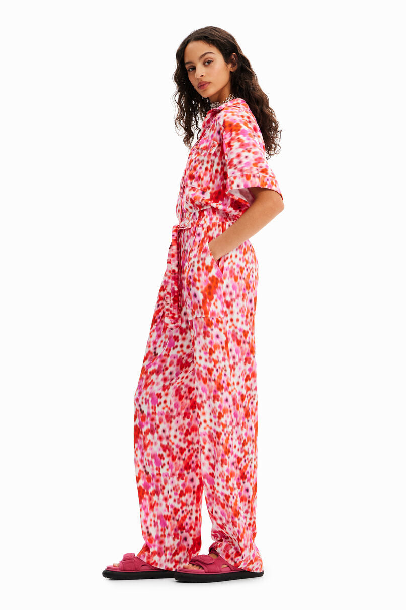 Floral boiler suit