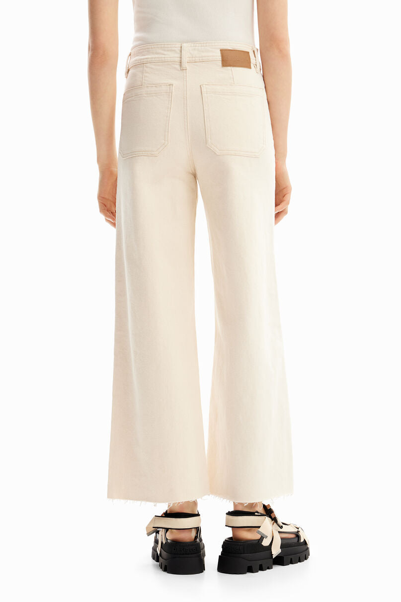 Cropped culotte jeans