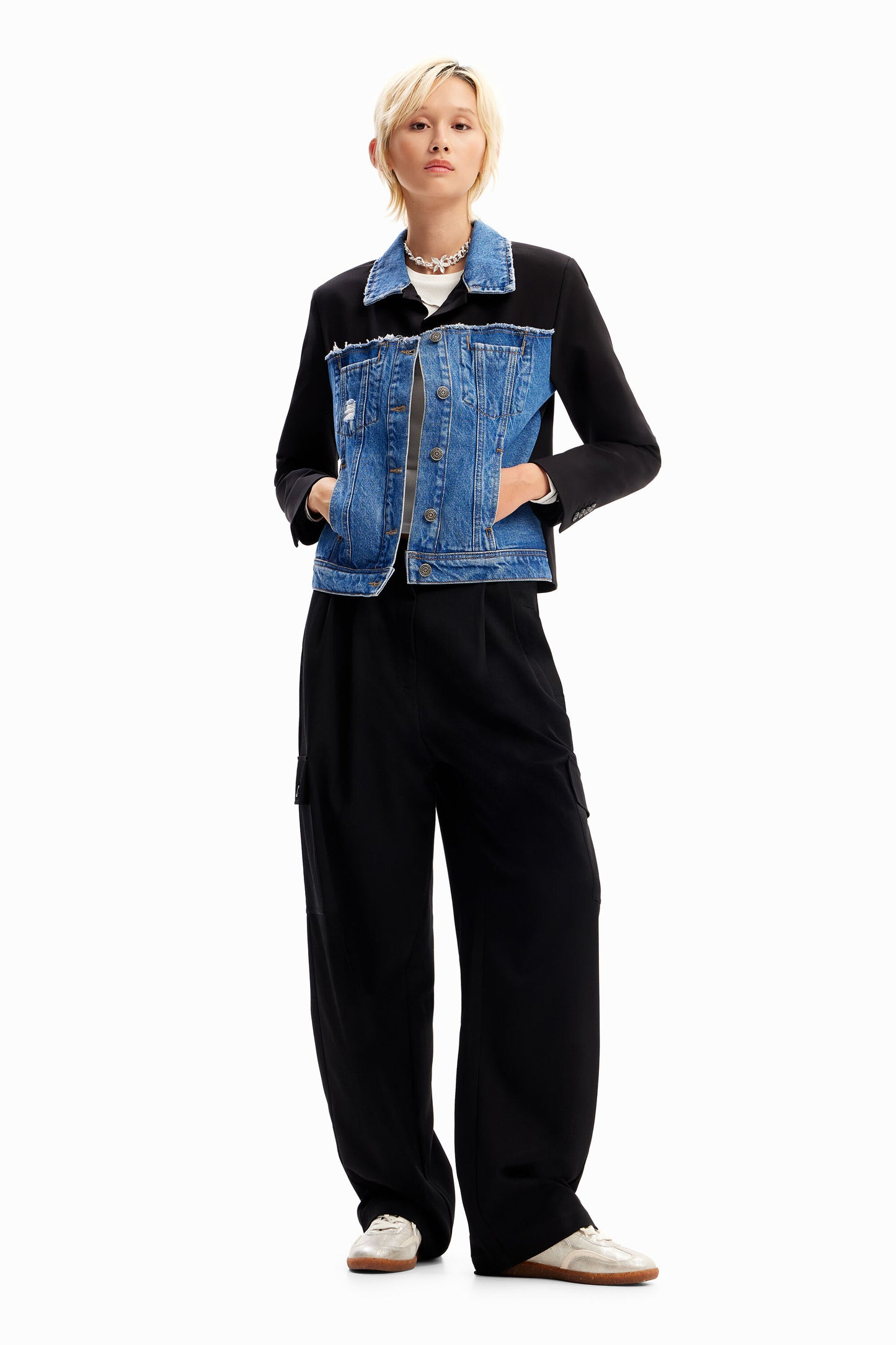 Hybrid trucker jacket