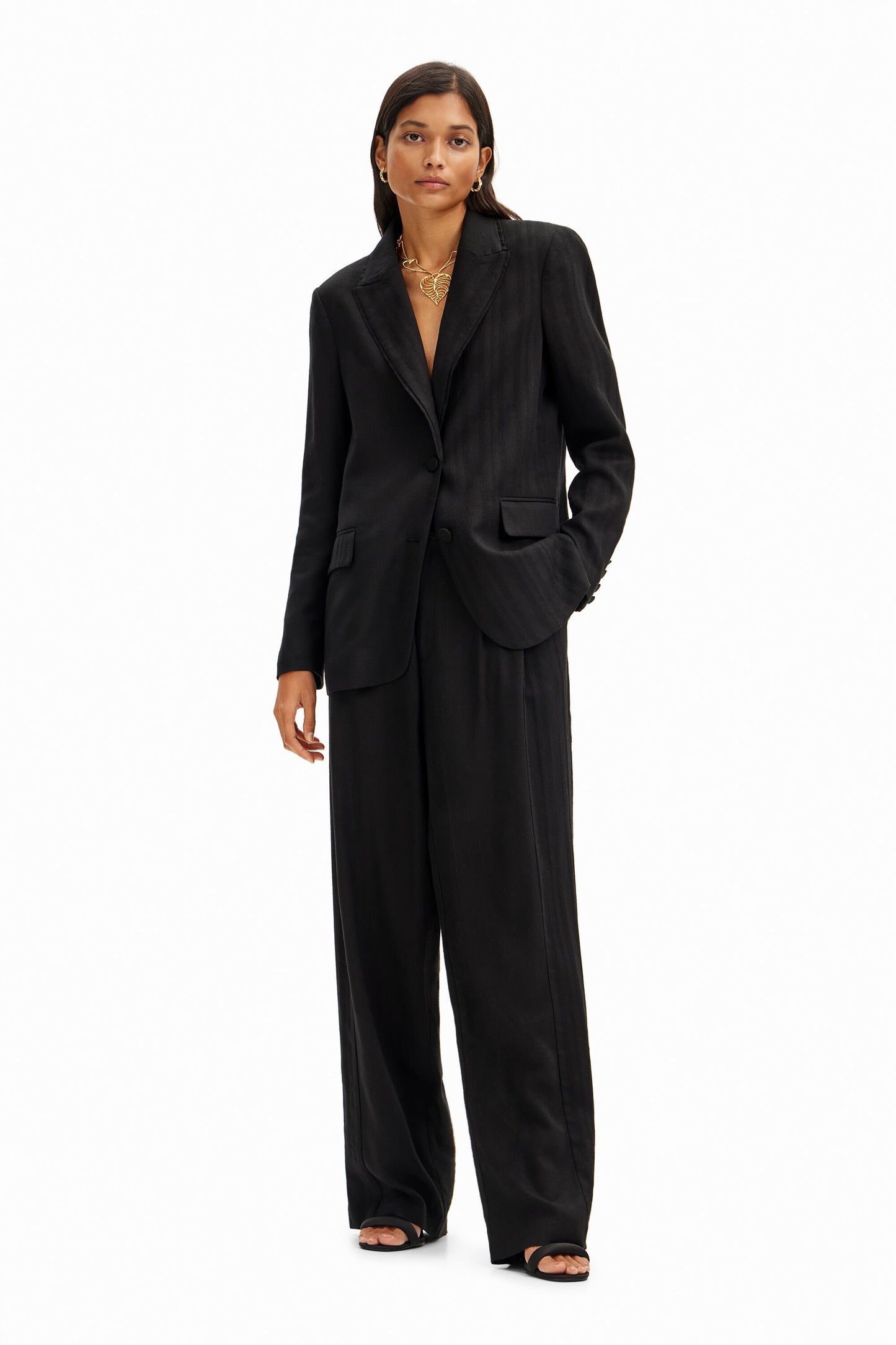 Straight textured blazer