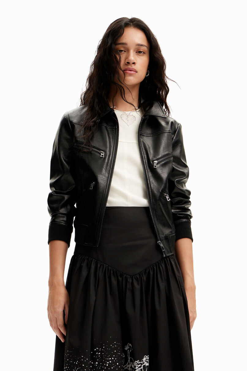 Poplin landscape midi skirt