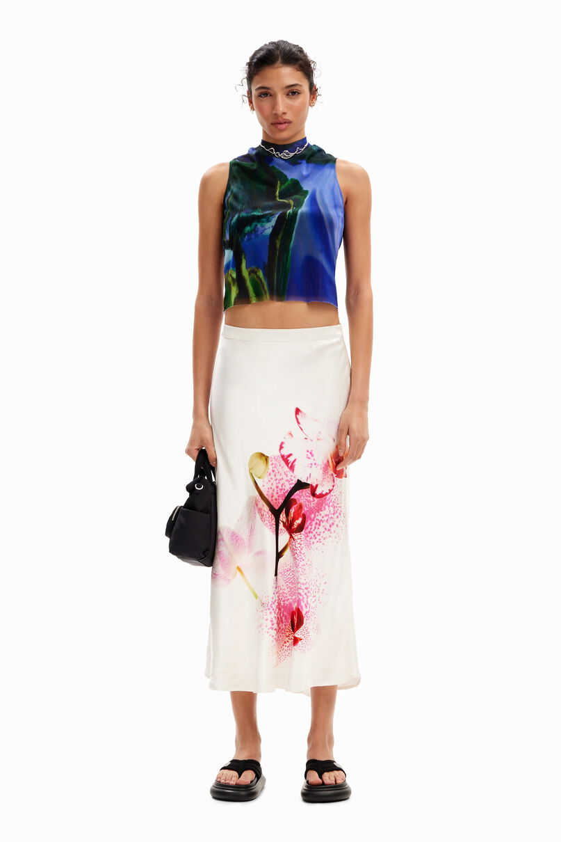 Orchid midi skirt