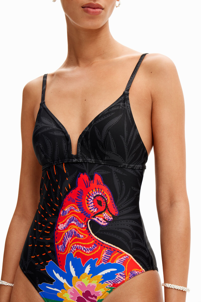 Strappy cat swimsuit