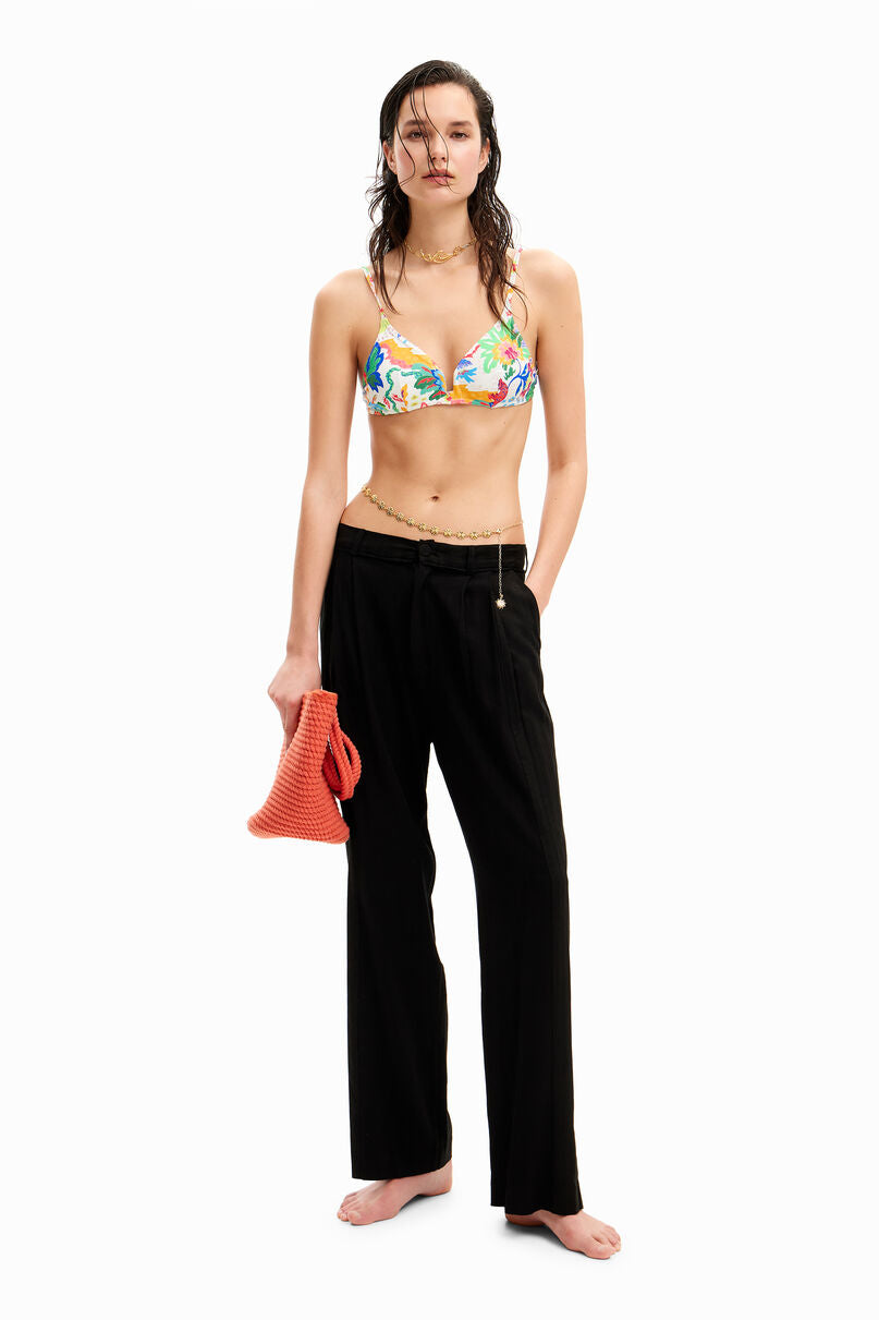 Jungle design triangle bikini top