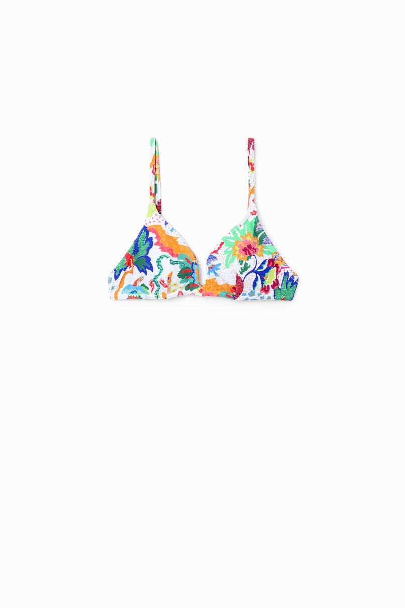 Jungle design triangle bikini top