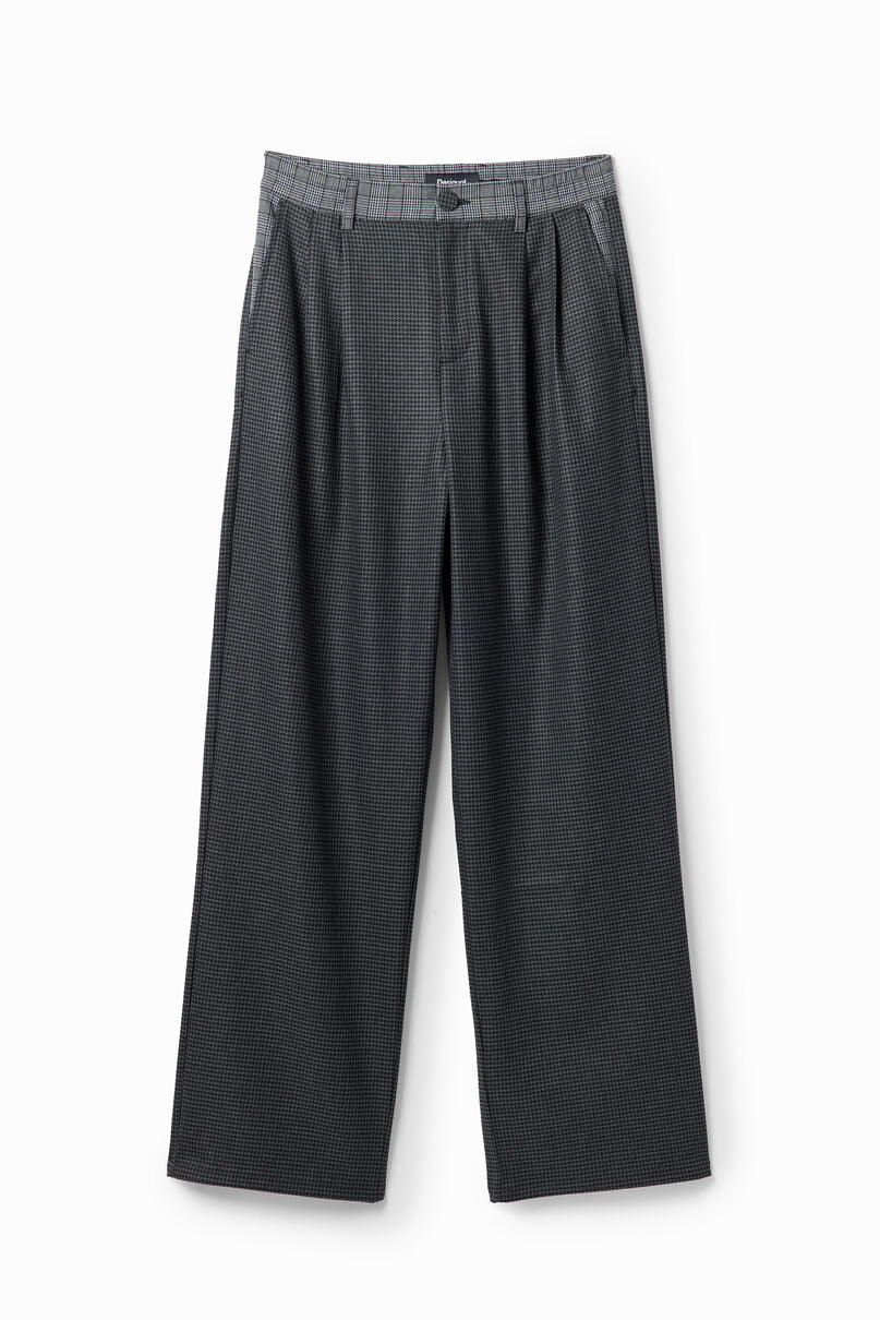 Straight houndstooth trousers