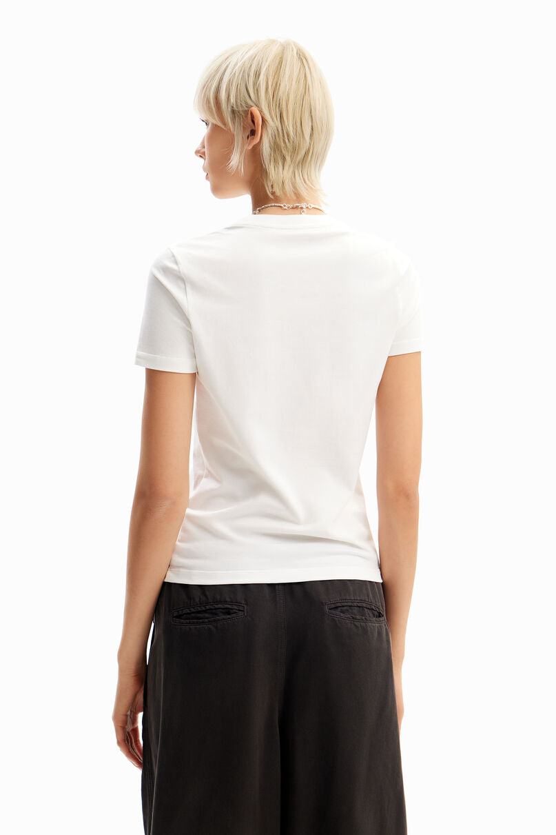 Rhinestone imagotype T-shirt