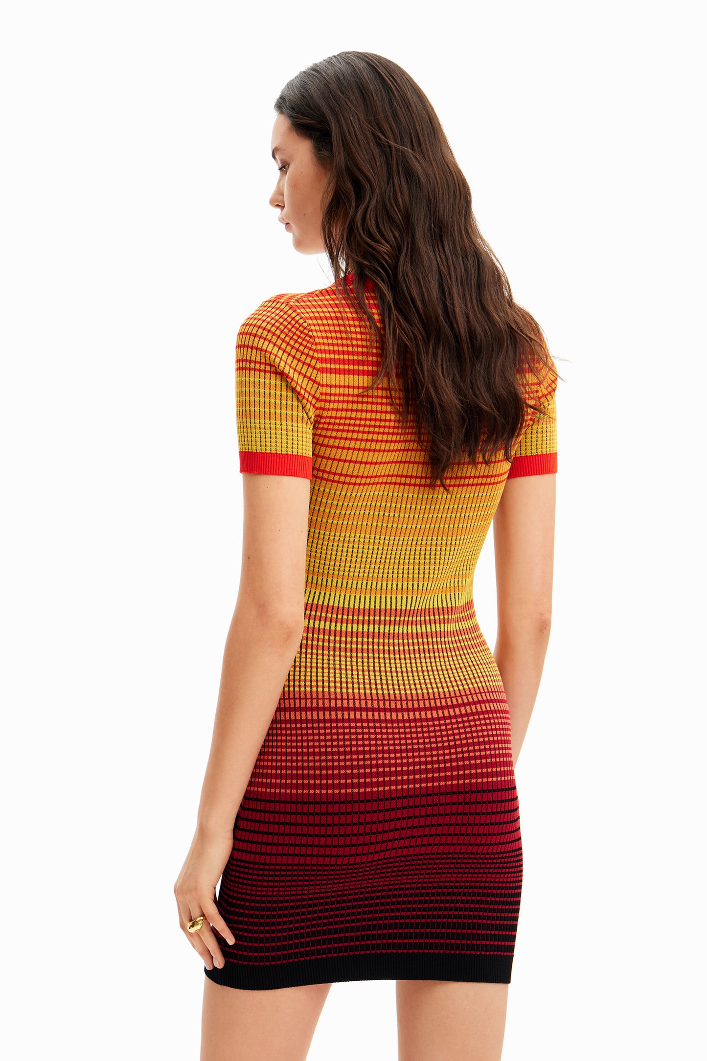 Short knit palm tree dress