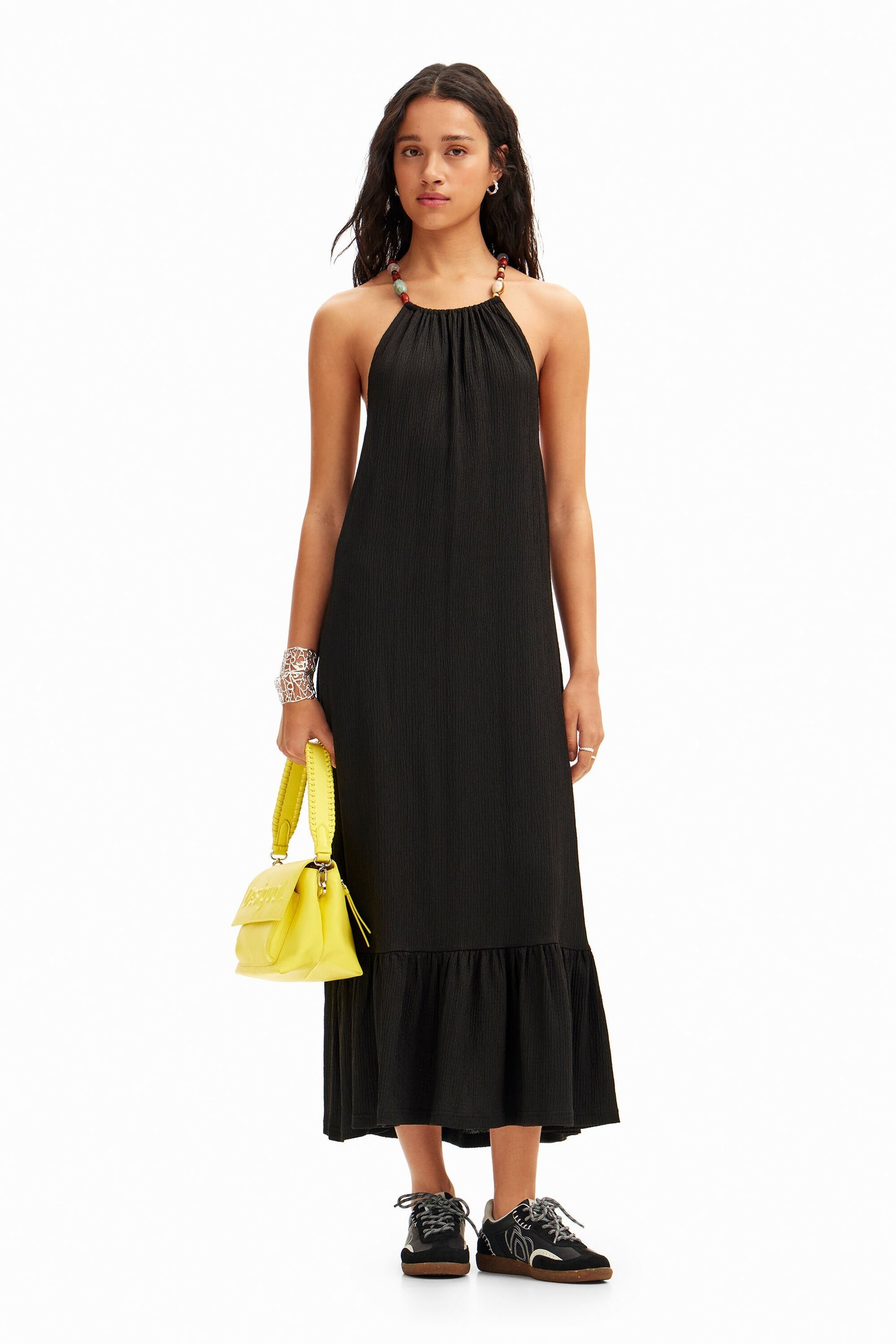 Beaded strappy midi dress