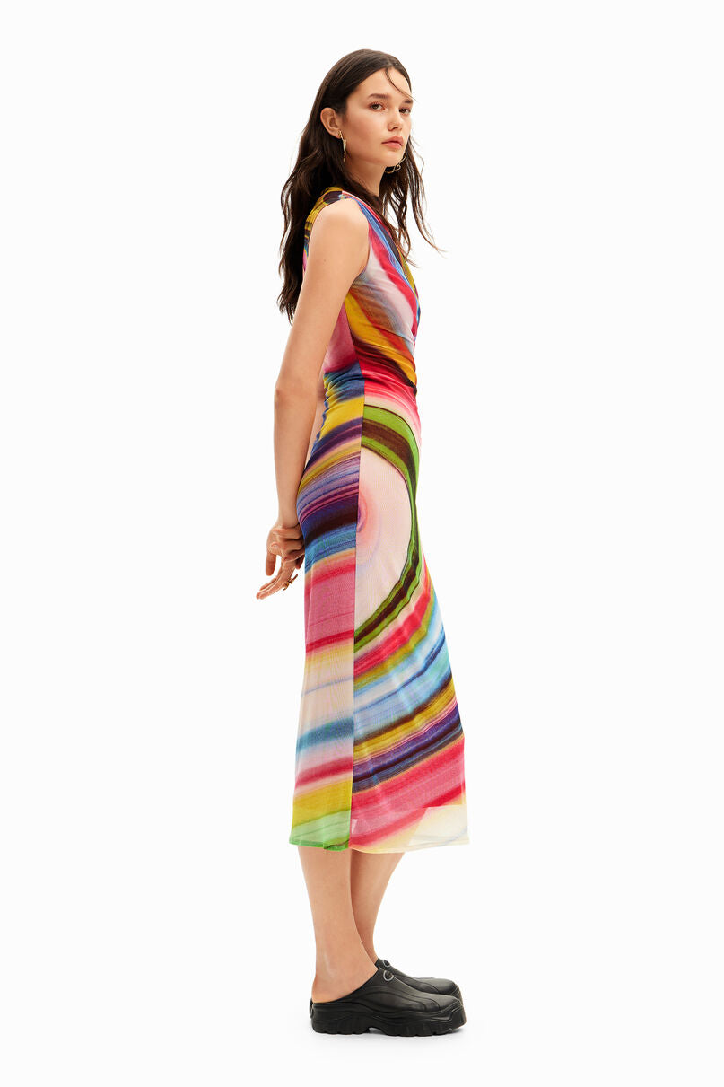 Tulle wave midi dress