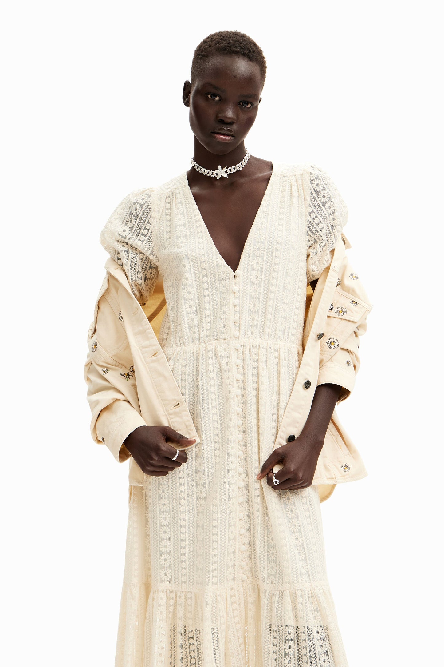 Long embroidered dress