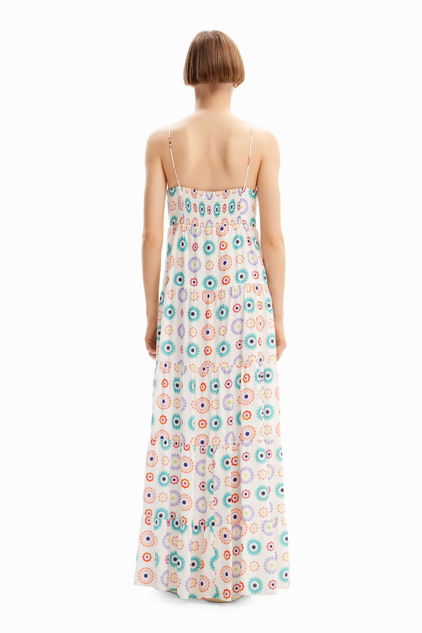 Long geometric strappy dress