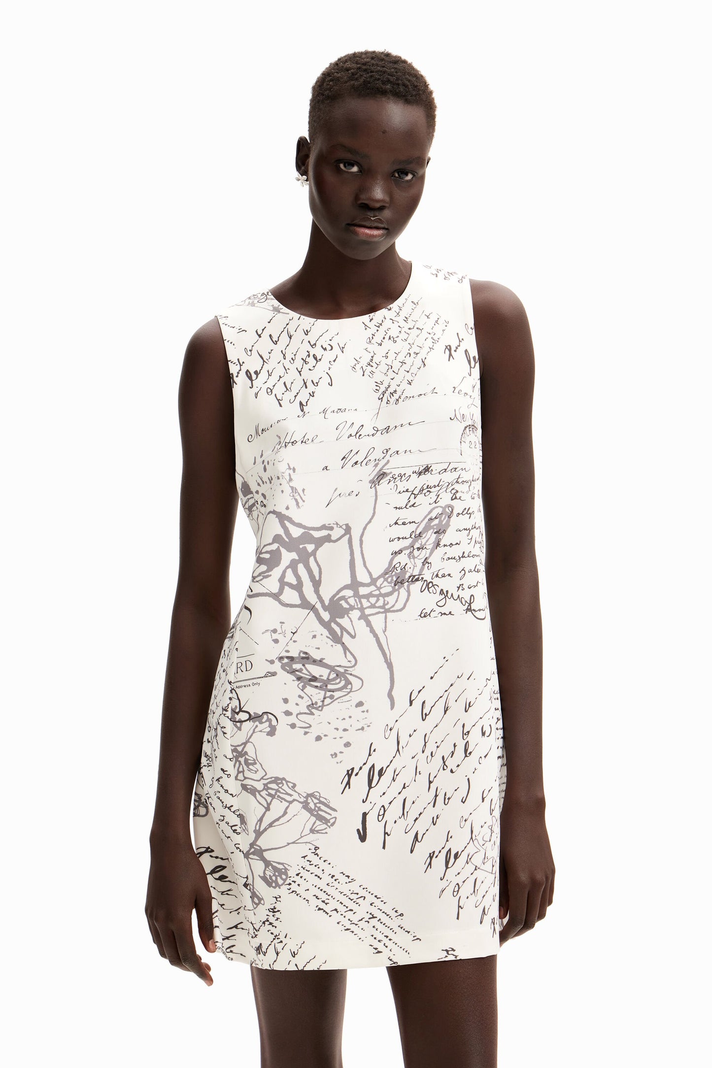 Letter print midi dress