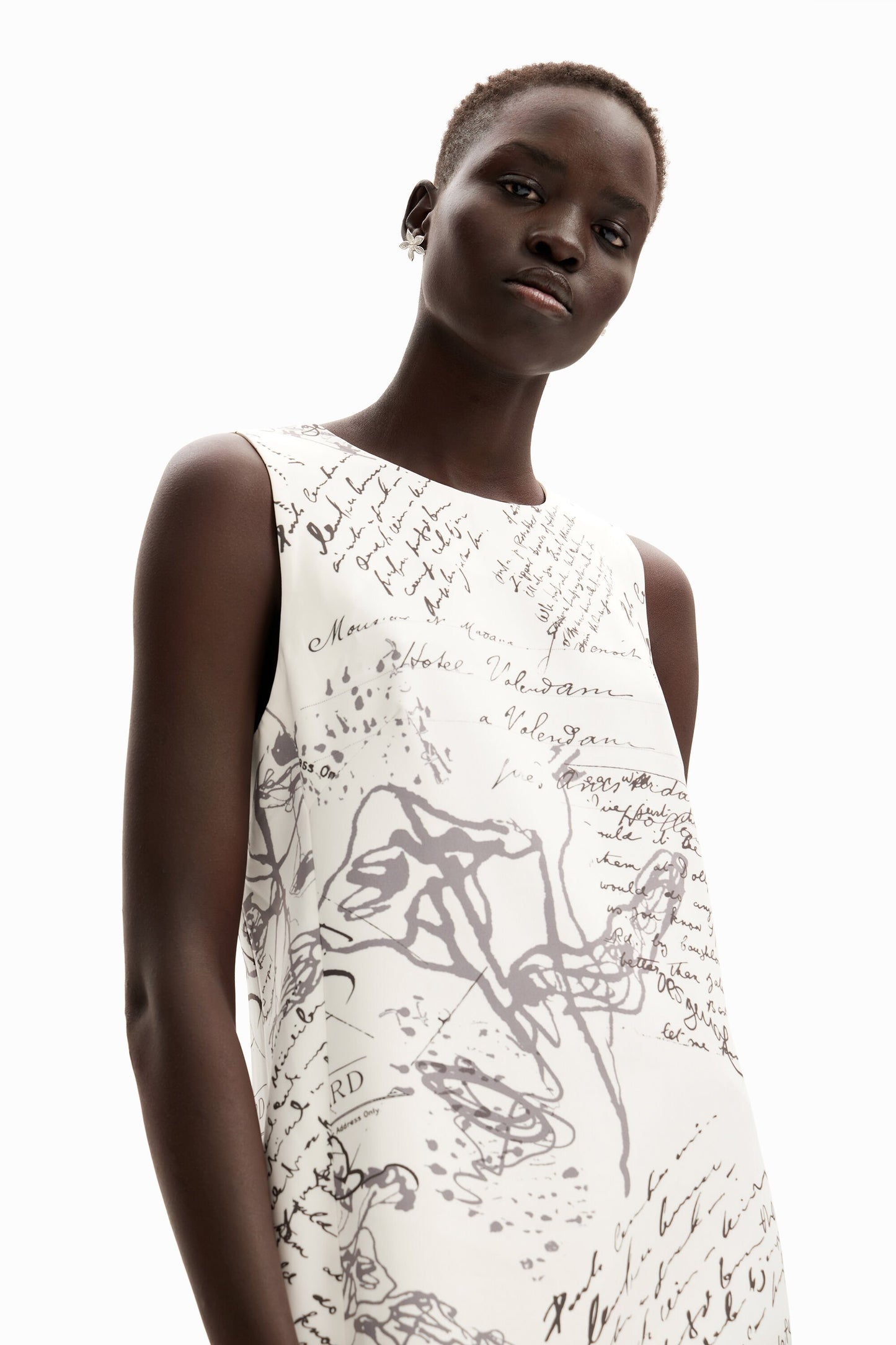 Letter print midi dress