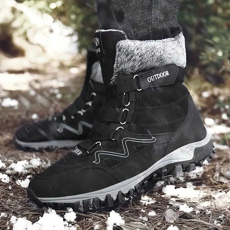 (Limited Time 49% Discount Event) Men's Orthopedic Arch Support Wide Toe Snow Boots Non-slip Waterproof Cold Warm Hiking Boots