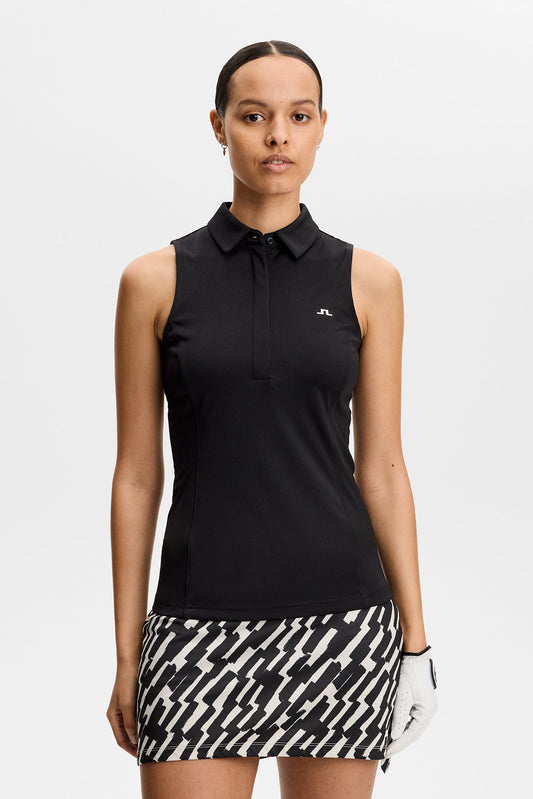 Dena Sleeveless Polo / Black