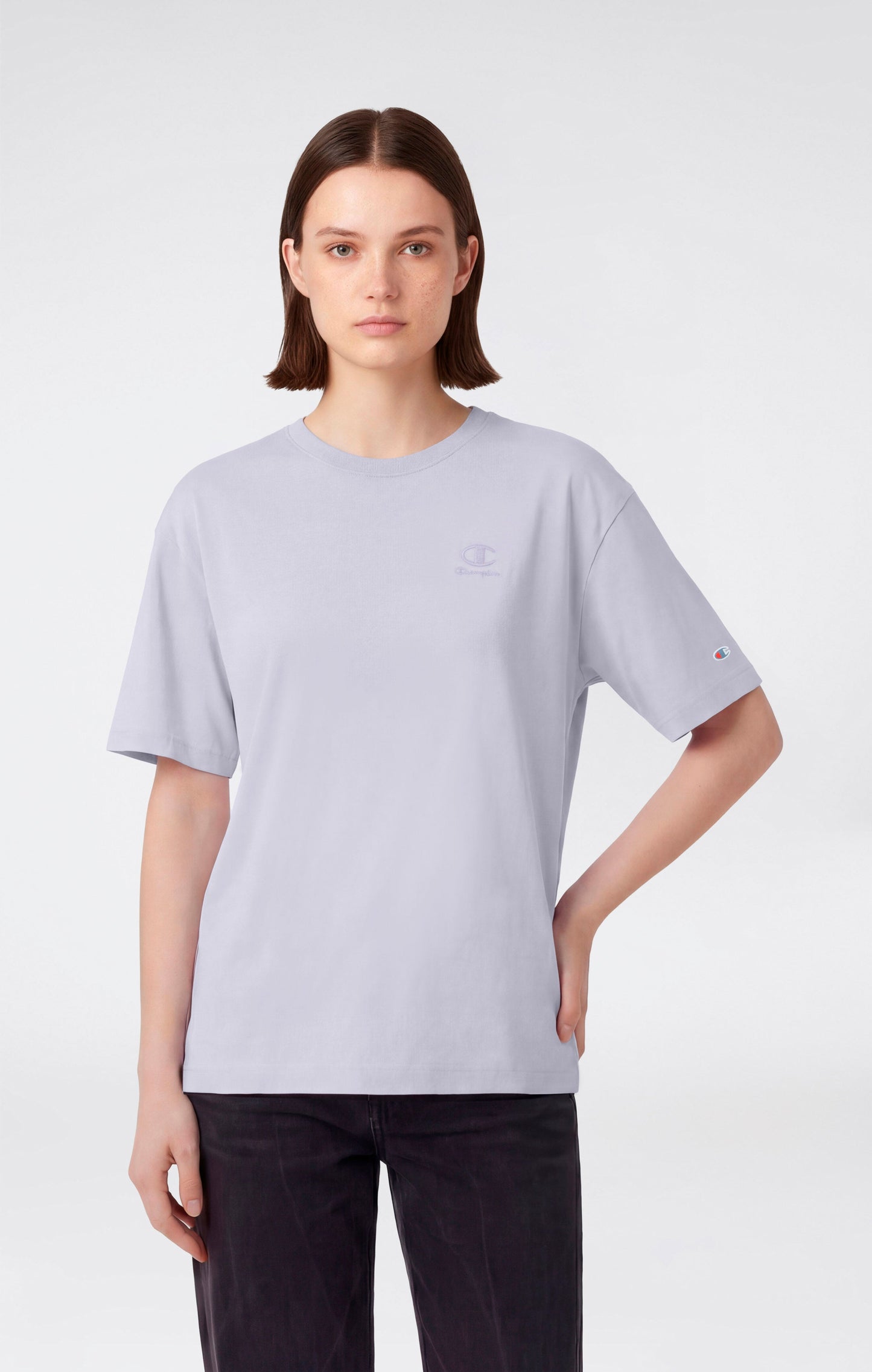 Women's Washed Effect Crewneck T-Shirt Icons