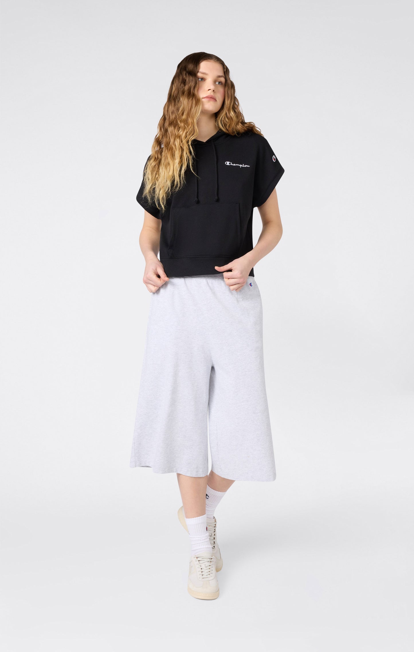 Women's Lightweight Short Sleeve Hooded Sweatshirt Icons