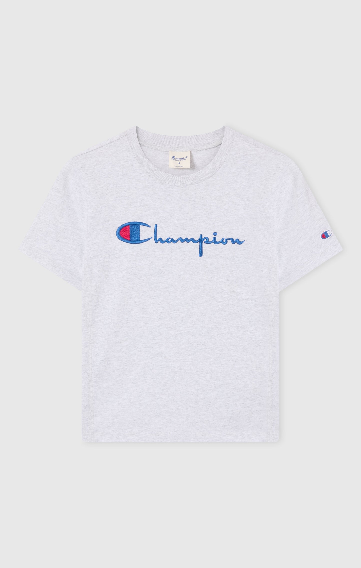 Women's Reverse Weave Crewneck T-Shirt with Embroidered Logo