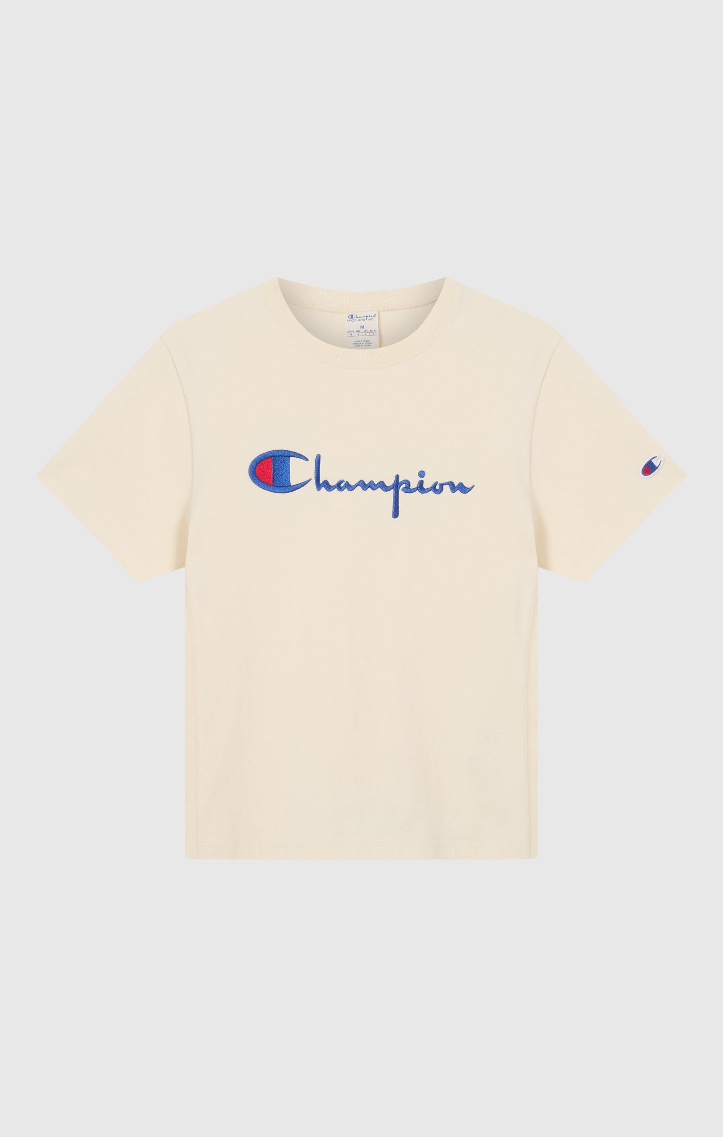 Women's Reverse Weave Crewneck T-Shirt with Embroidered Logo