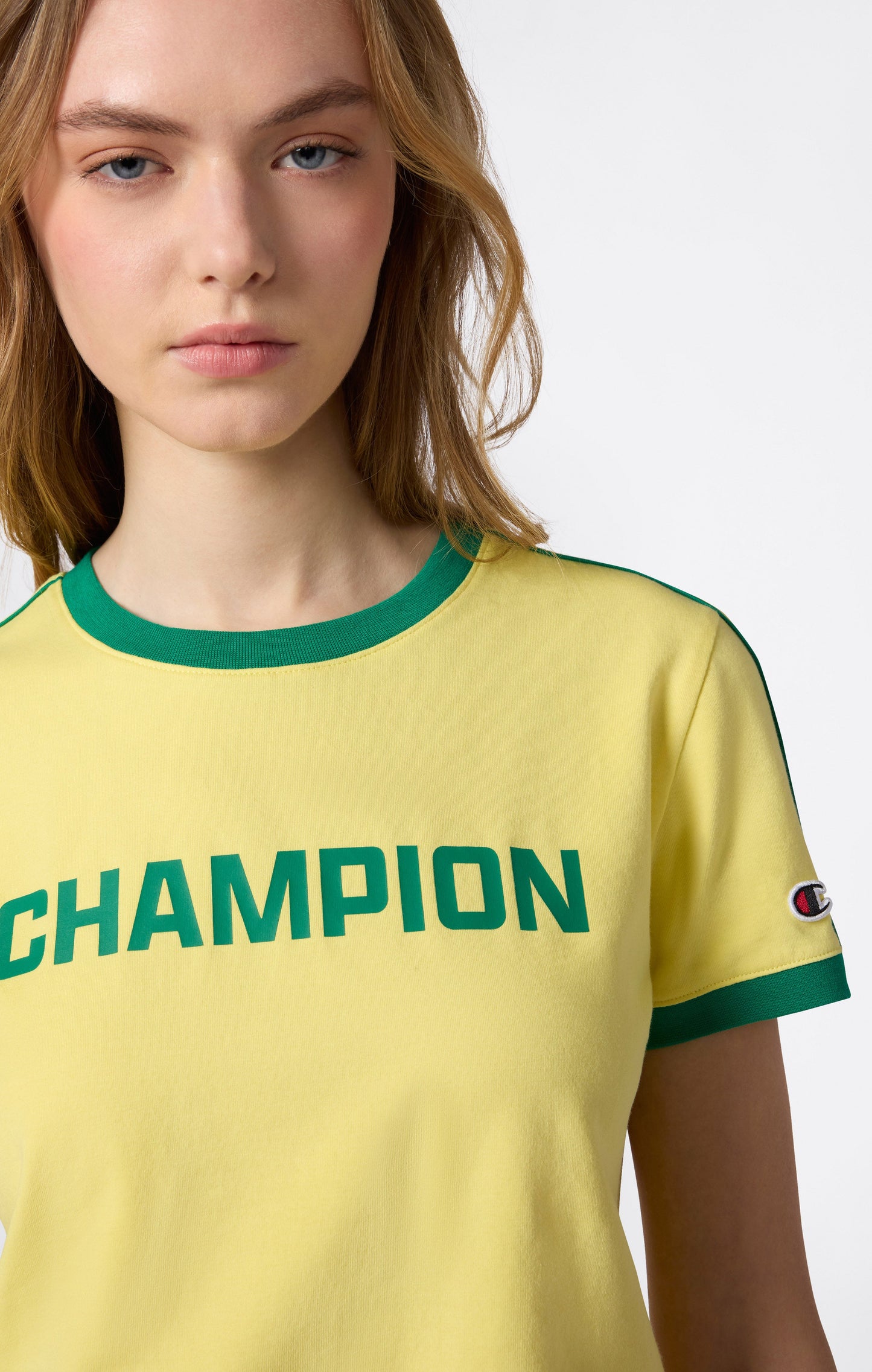 Women's Crewneck T-Shirt with Contrast Logo