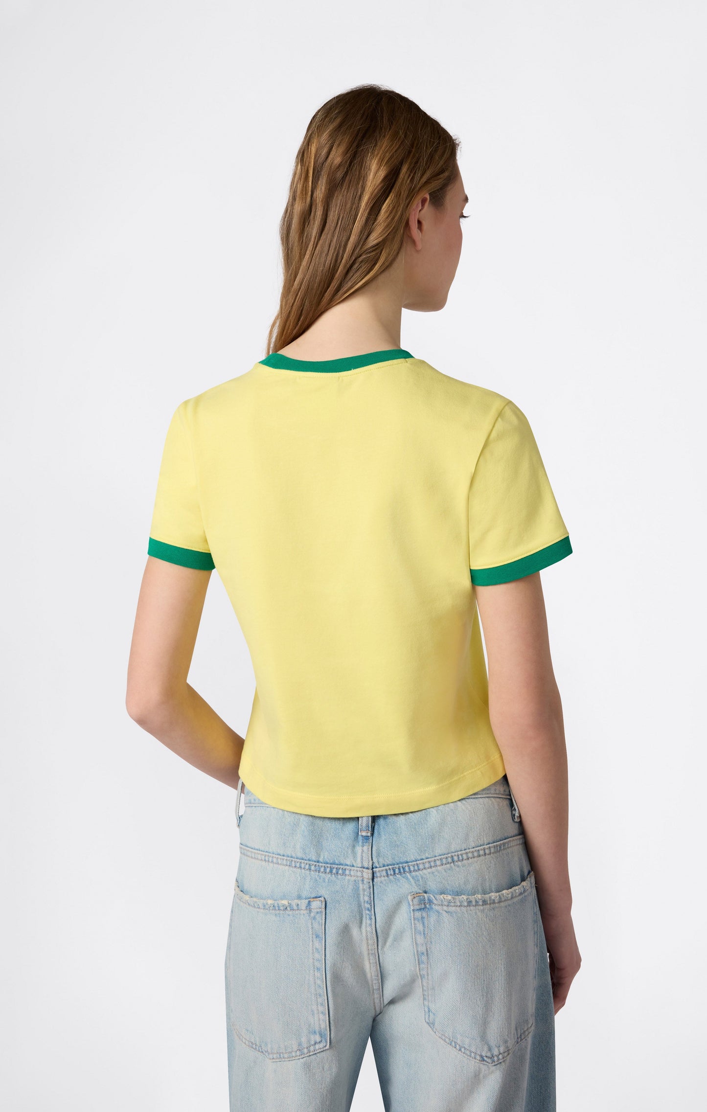 Women's Crewneck T-Shirt with Contrast Logo