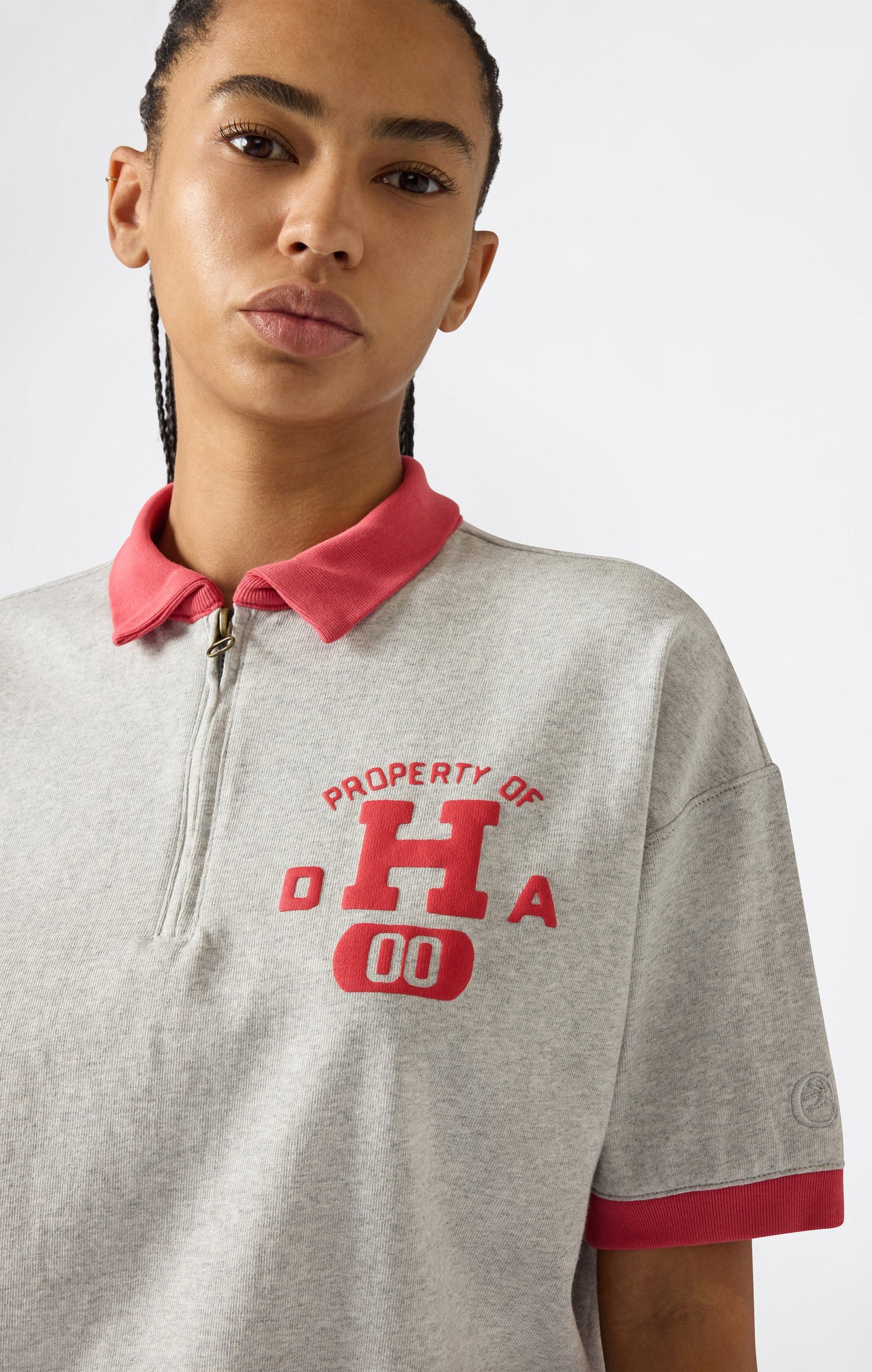 Women's Half Zip Polo T-Shirt Time Capsule