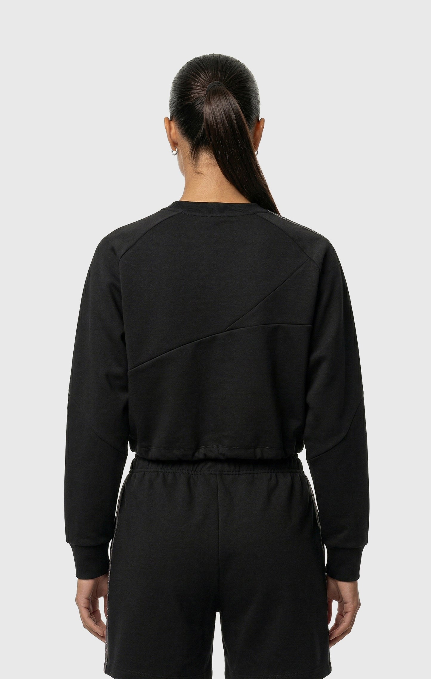 Women's Cropped Interlock Crewneck Sweatshirt with Tape Logo