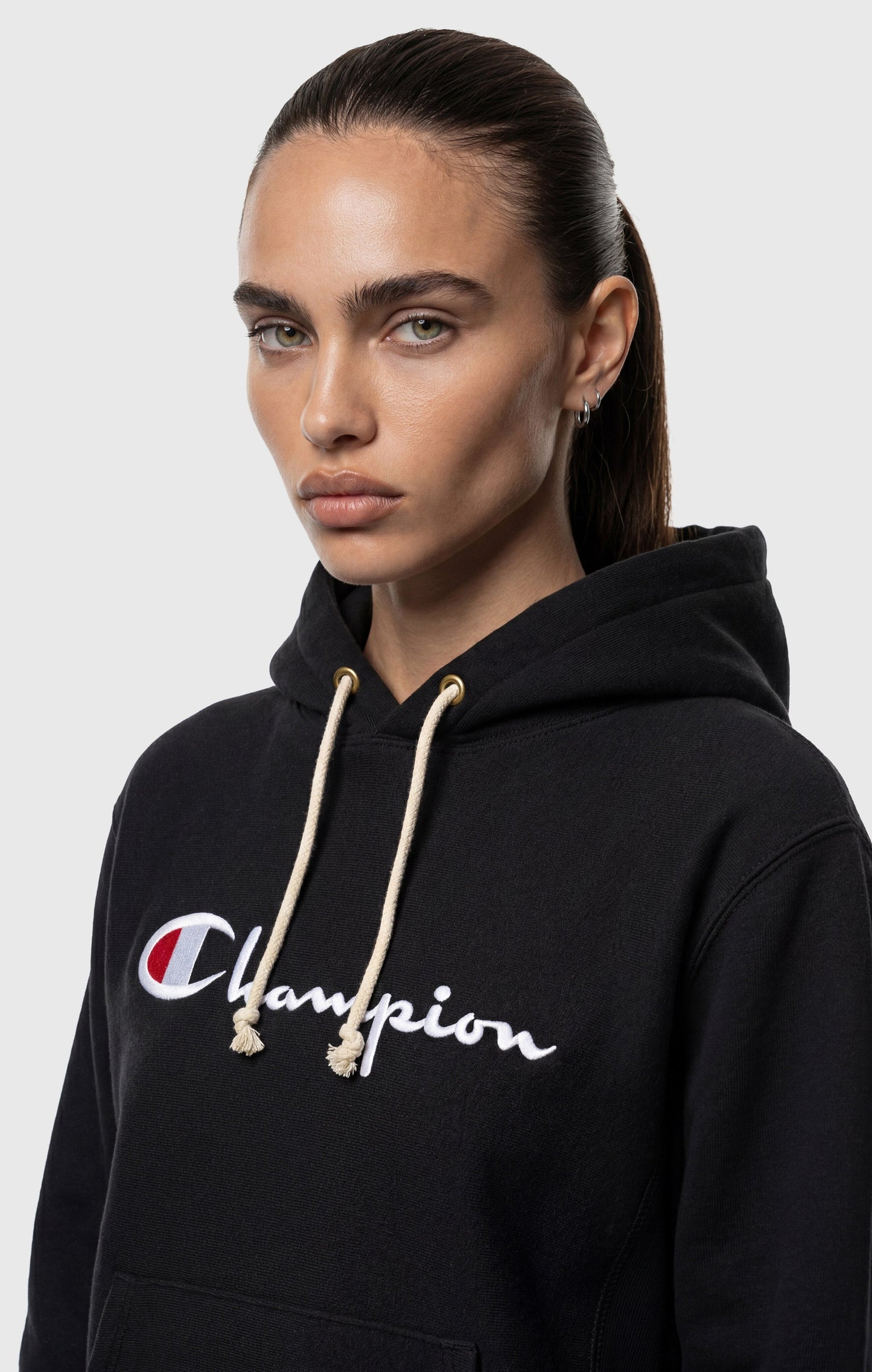 Women's Lightweight Reverse Weave Hoodie with Embroidered Logo