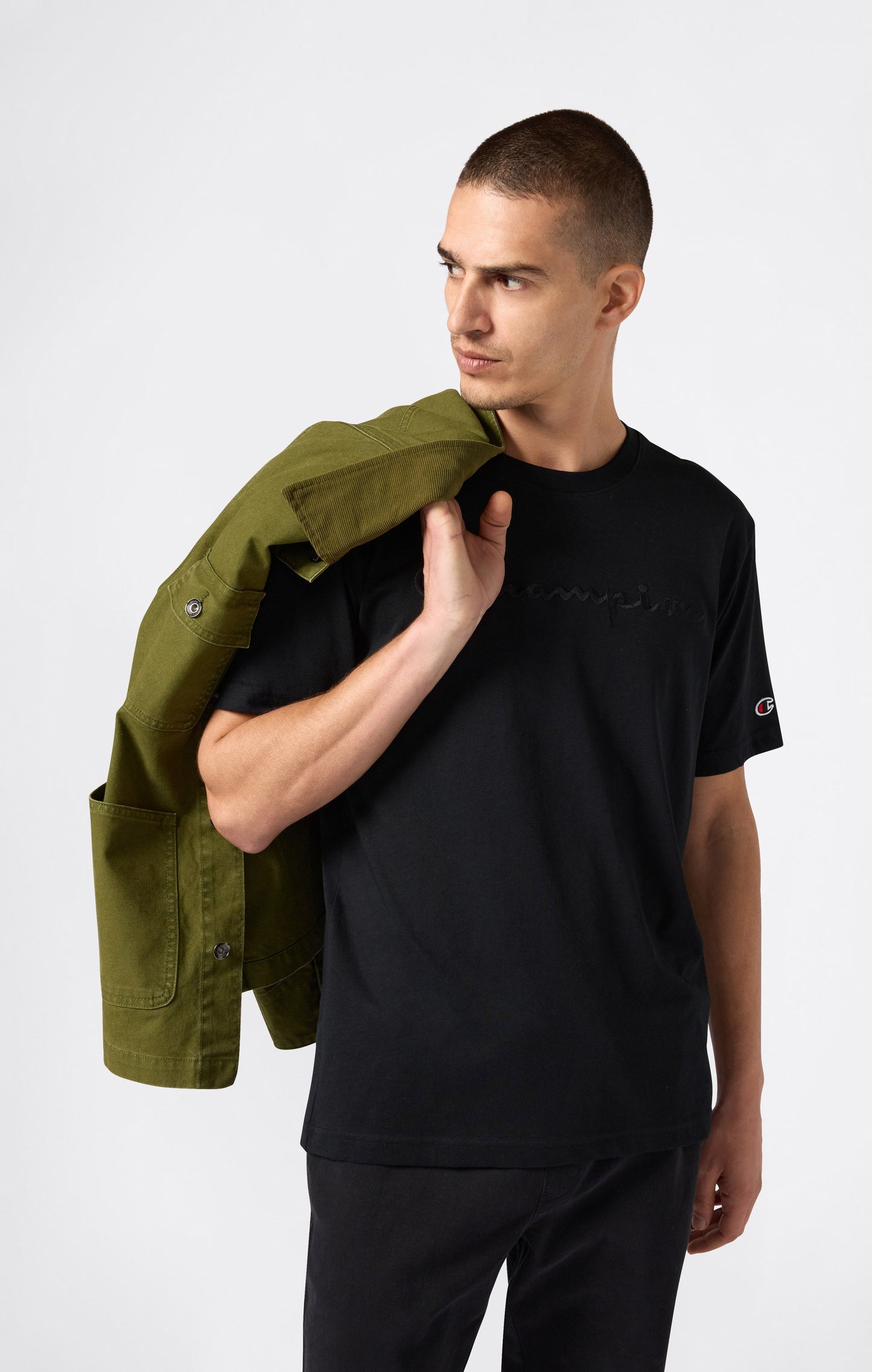 Men's T-Shirt with Big Embroidery Logo Icons