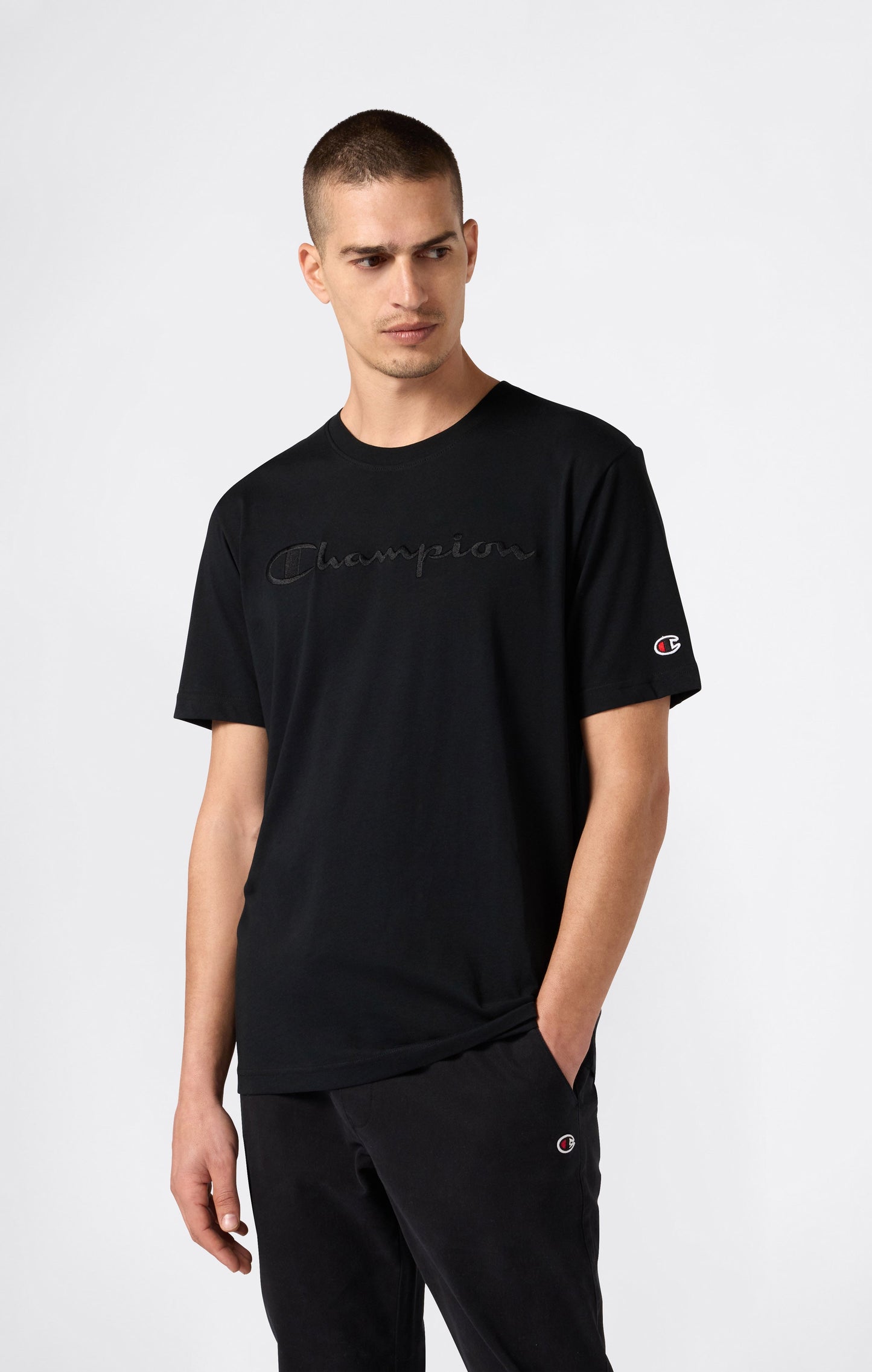 Men's T-Shirt with Big Embroidery Logo Icons
