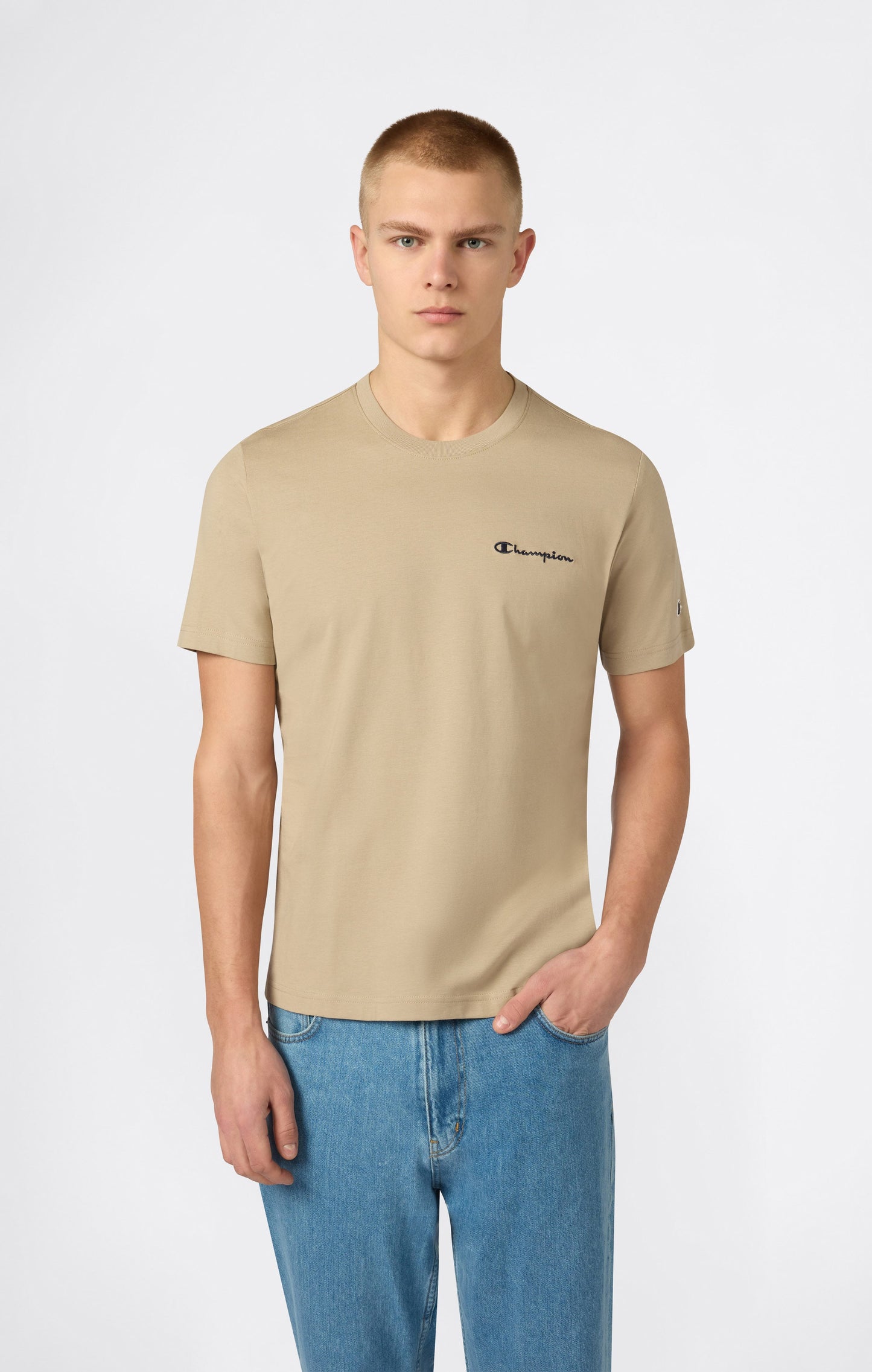 Men's T-Shirt with Small Embroidered Logo Icons