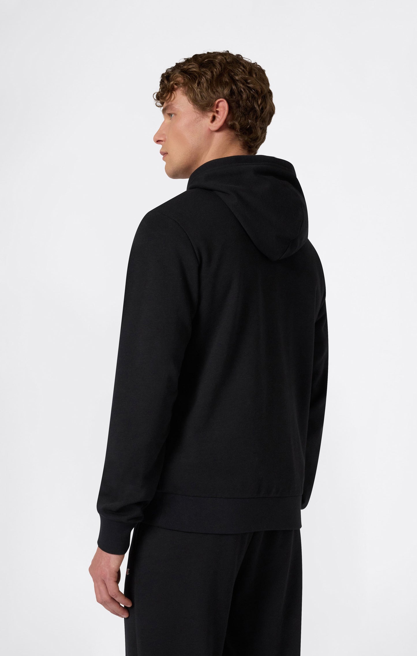 Men's Lightweight Full Zip Hooded Sweatshirt with Maxi Printed Logo