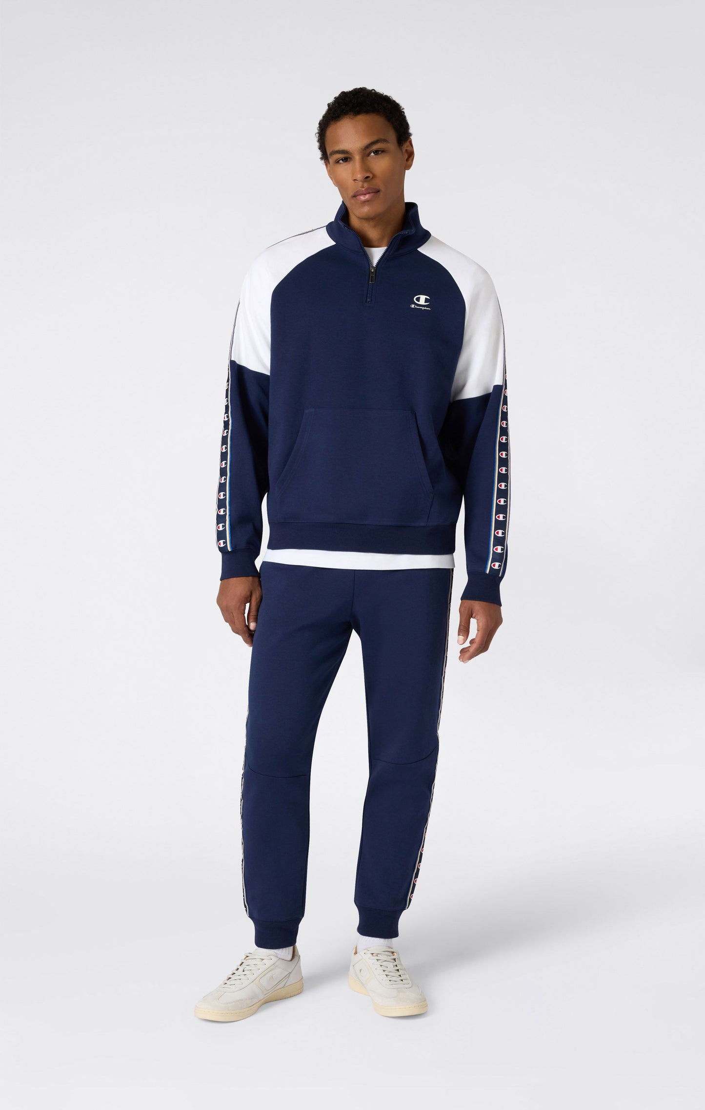 Men's Interlock Half Zip Tape Logo Sweatshirt