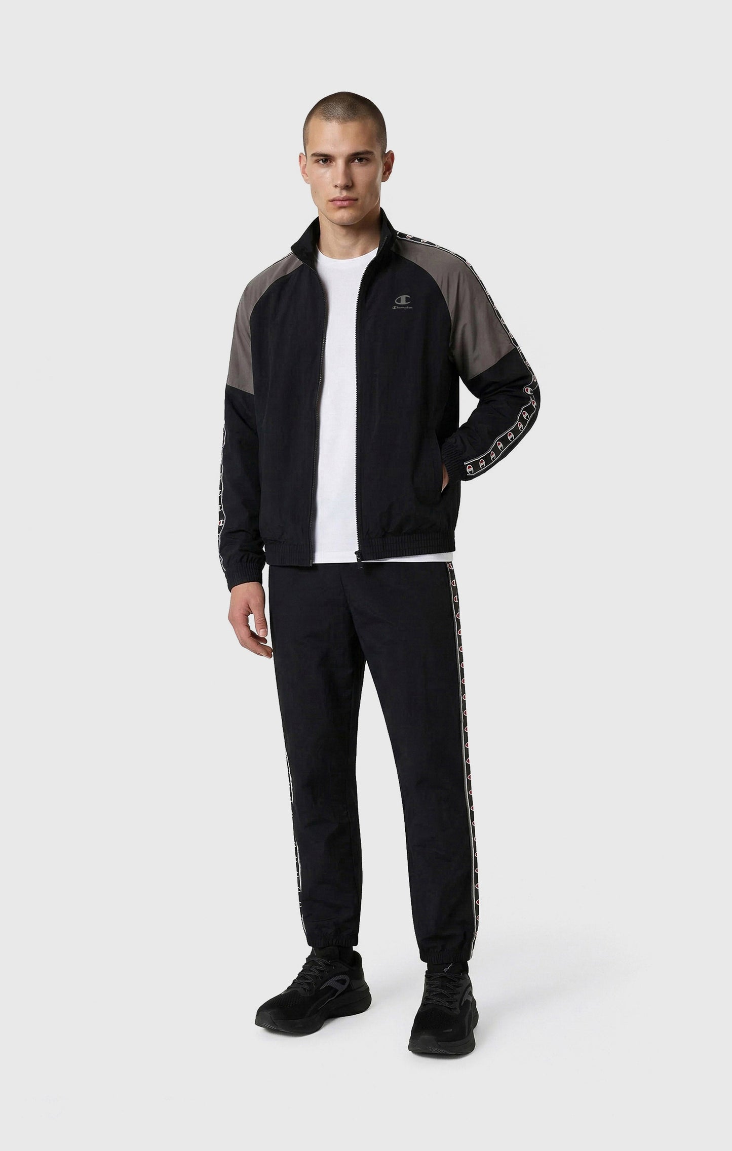 Men's Track Top with Full Zip and Tape Logo