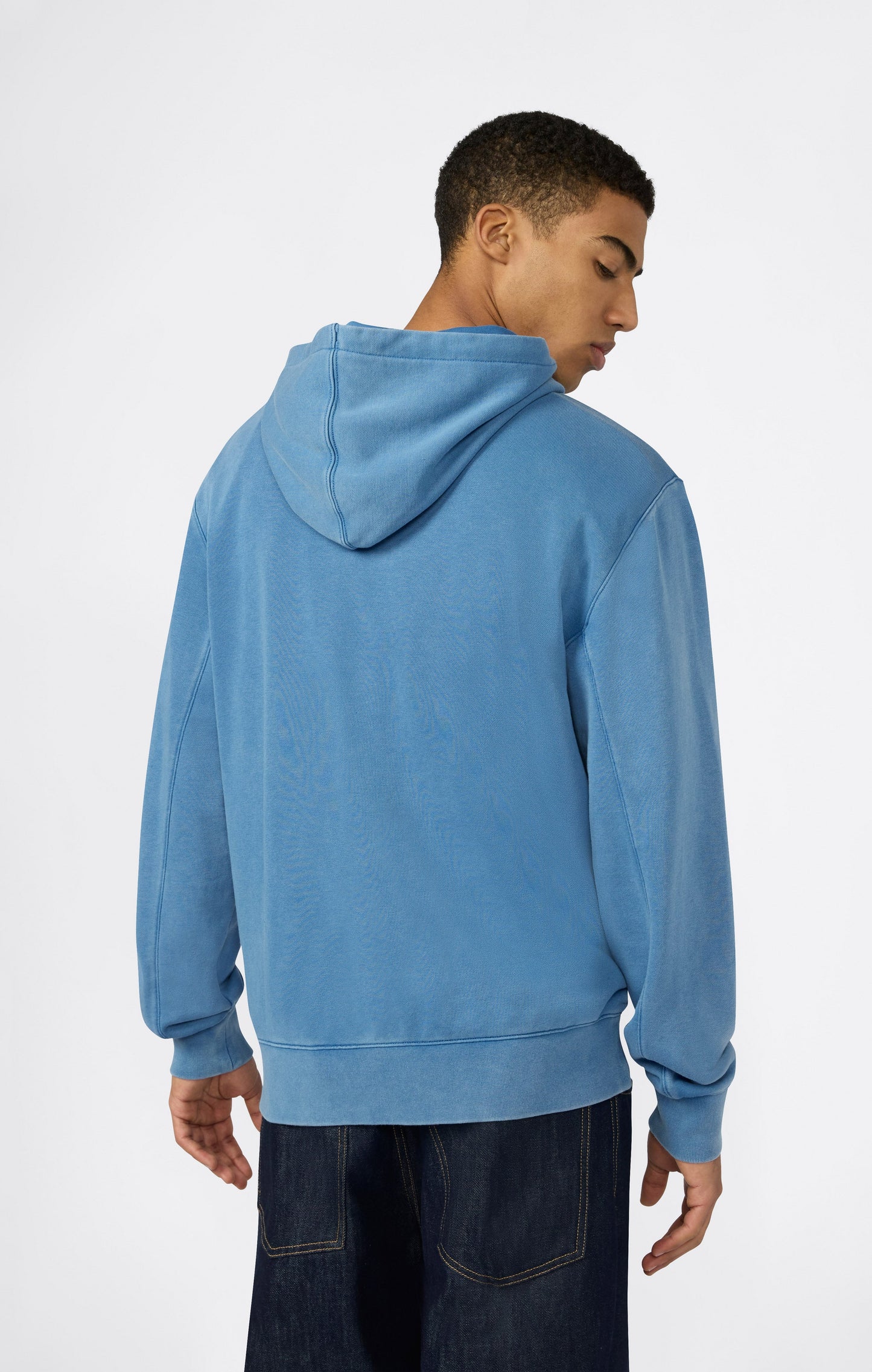Men's Hooded Sweatshirt with Embroidered Logo and Washed Effect Icons