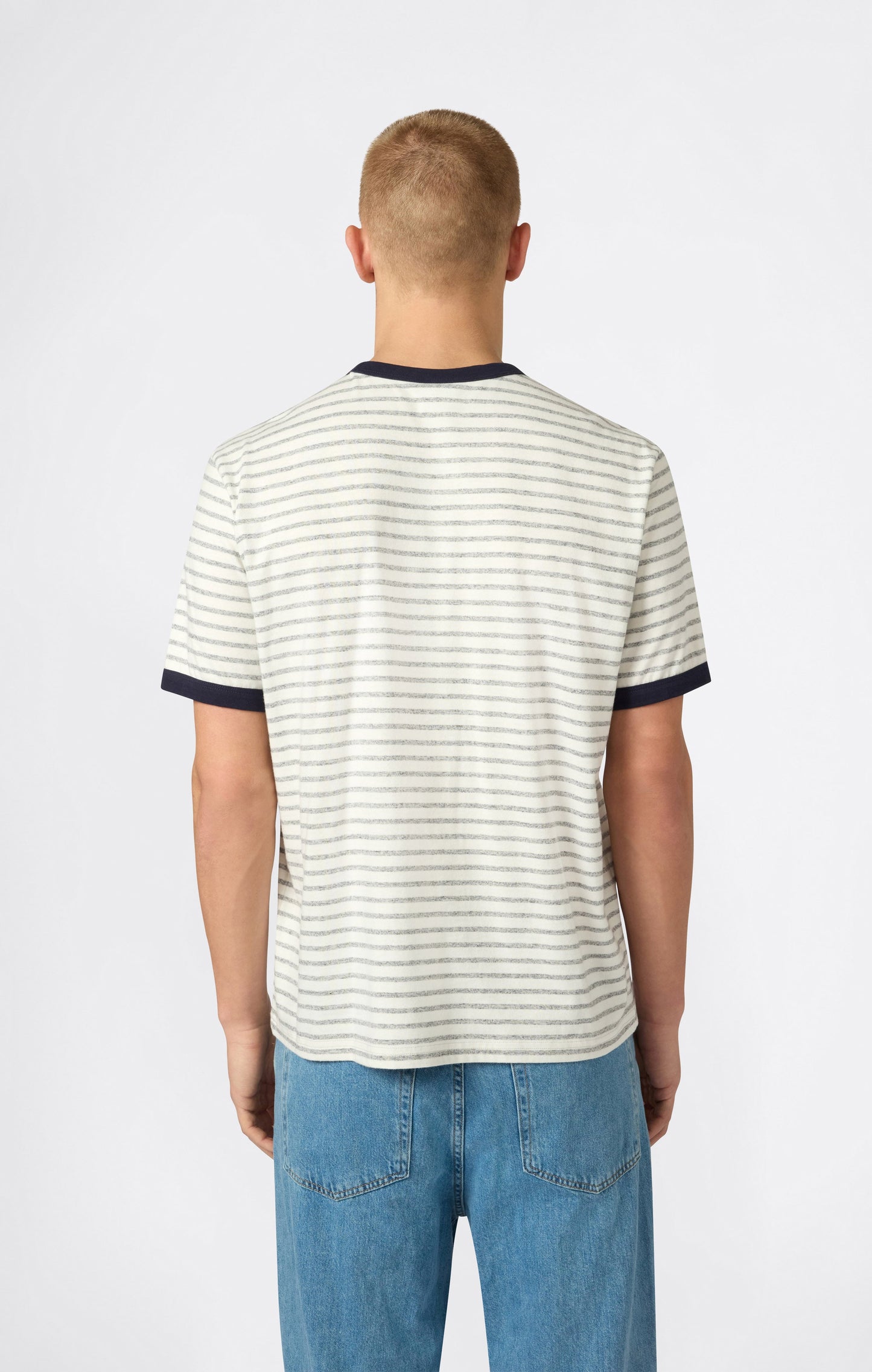 Men's Striped Ringer T-Shirt with Graphic