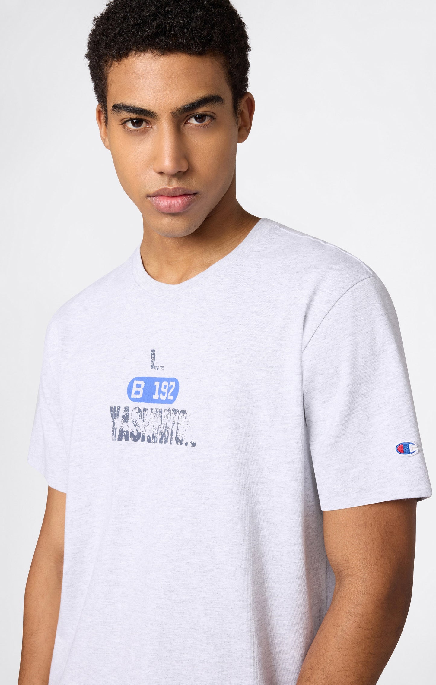 Men's Heavyweight Cotton T-shirt with Reverse Weave Print
